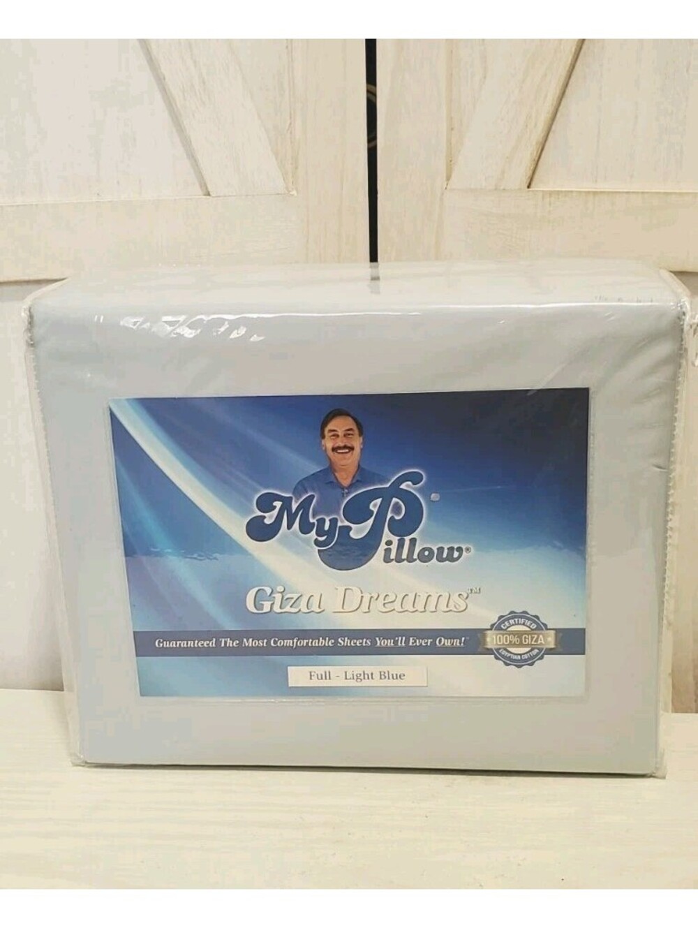 MyPillow Giza Dreams Full Sheet Set Light Blue 100% Giza Cotton 400 TC New